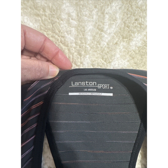 Lanston Sport Racerback Bra Women's XS Black Quick Wicking Scoop Neck Sports Bra - Picture 5 of 5